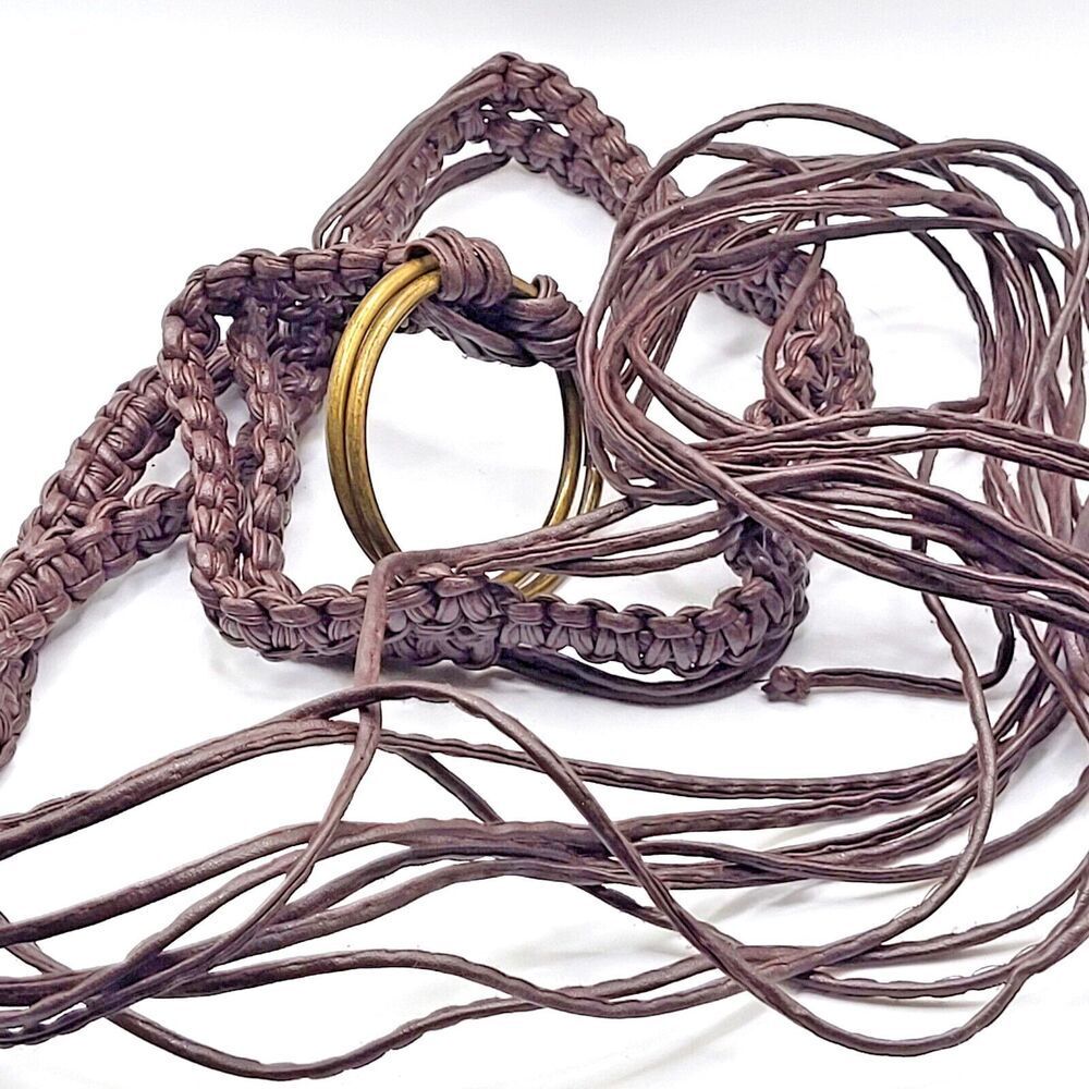Bohemian Woven Vegan Leather Belt 50in